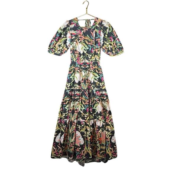 Anthropologie Conditions Apply Maxi Dress Puff Sleeve Open Back Cottagecore | S - Picture 14 of 15